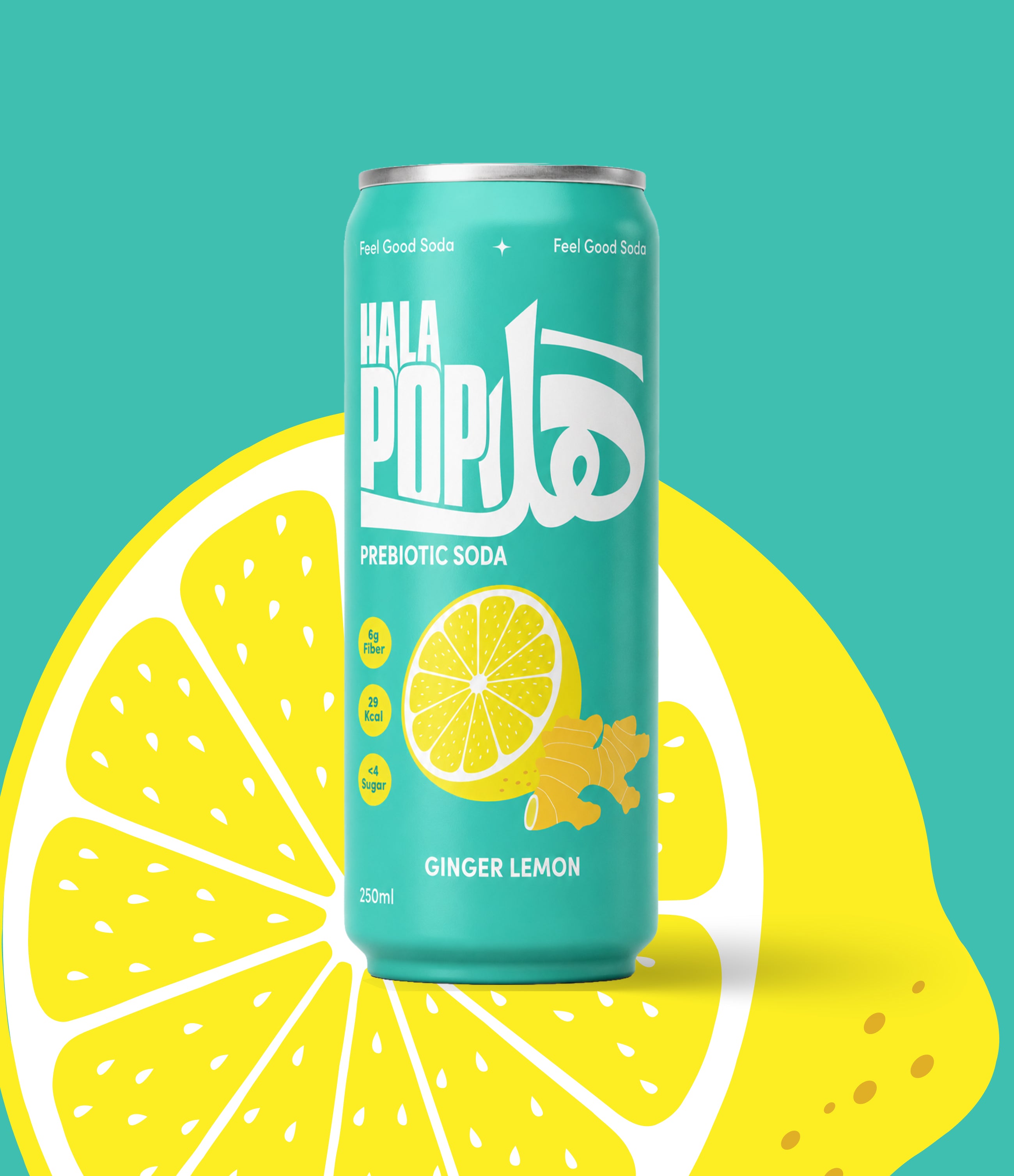 Ginger Lemon – HalaPop | Healthy Prebiotic Soda