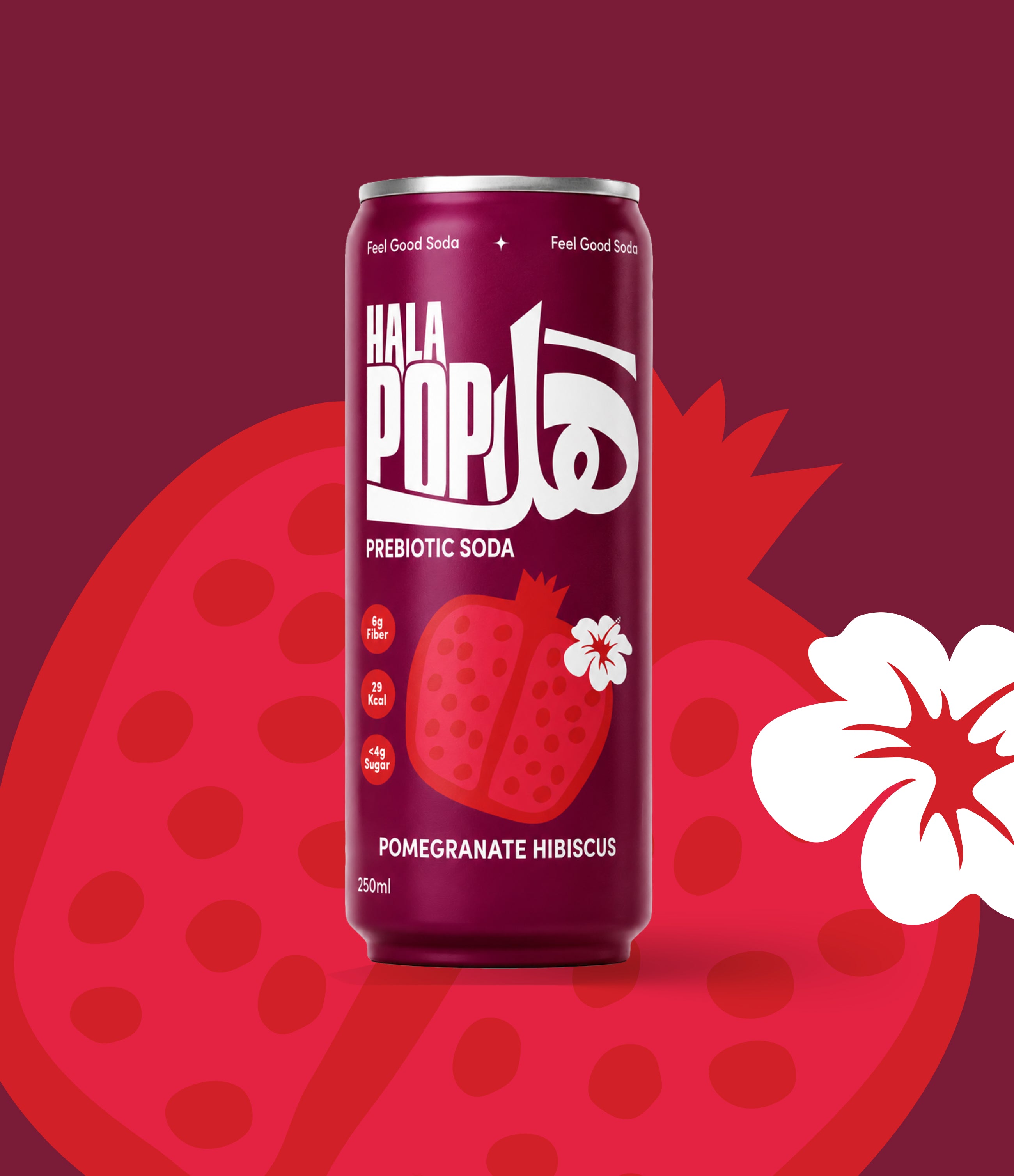 ぽぽぽの初恋ジュース Pomegranate Hibiscus – HalaPop | Healthy Prebiotic Soda